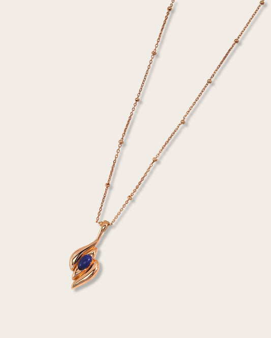 Capturing the essence of artistic beauty - Expressive Earrings - S925 Sterling Silver with 18K Gold Vermeil - Embed with natural blue gemstone - Crafted to add a touch of enchantment and allure to your everyday look