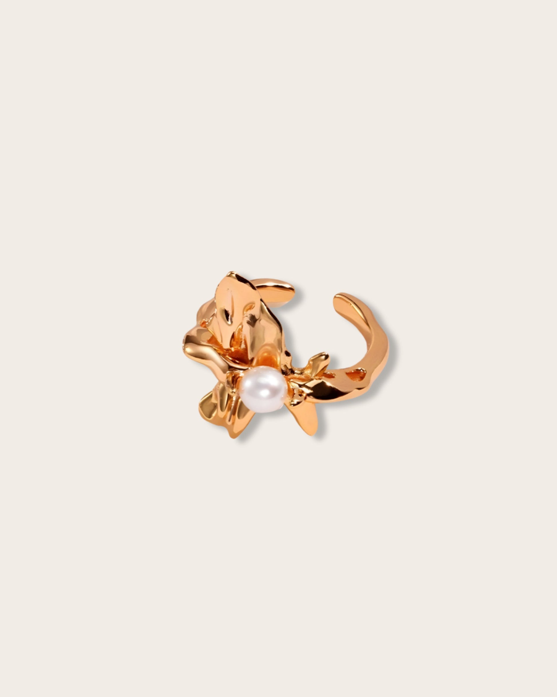 Organic Beauty Pearl Earrings - S925 Sterling Silver with 18K Gold Vermeil  - Pearl Luminance - Radiate a timeless glow that complements any outfit