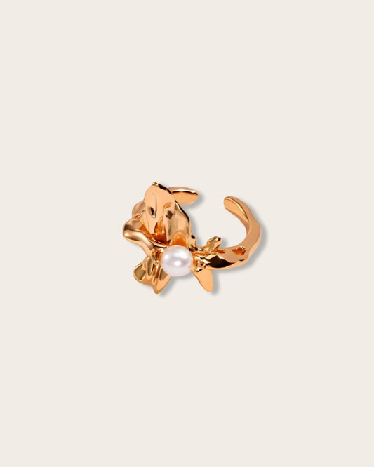 Organic Beauty Pearl Earrings - S925 Sterling Silver with 18K Gold Vermeil  - Pearl Luminance - Radiate a timeless glow that complements any outfit