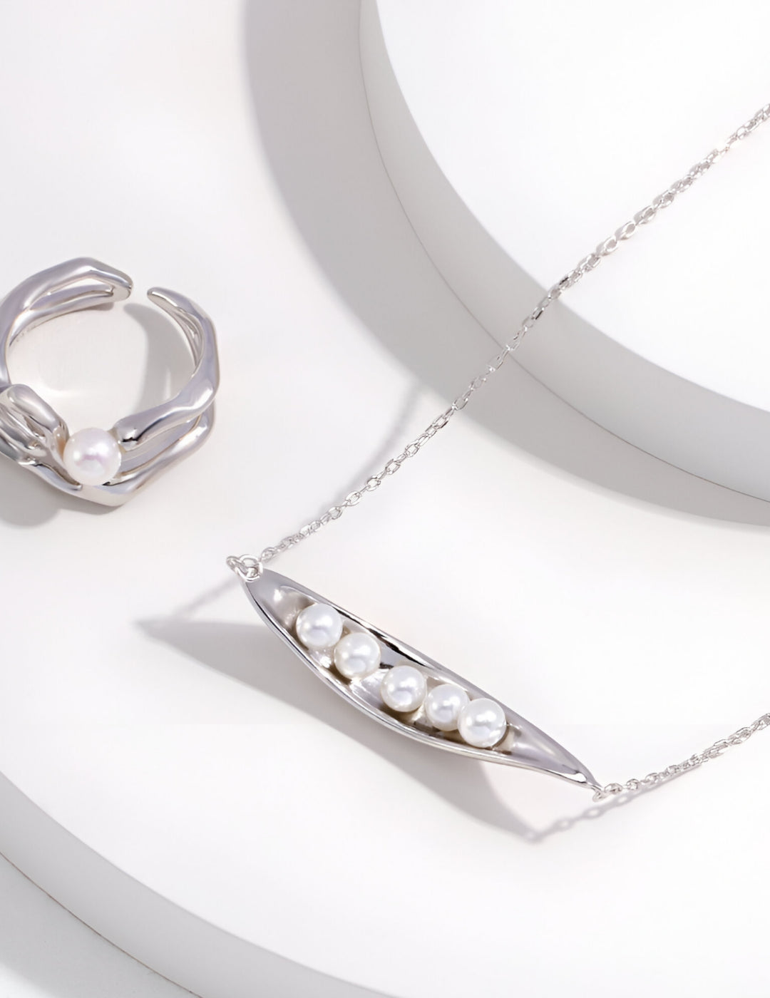Subtitle = Boat-Inspired Necklace with Lustrous Pearls - S925 Sterling Silver with 18K Gold Vermeil  - Pearl Luminance - Feel the gentle ocean breeze with every wear