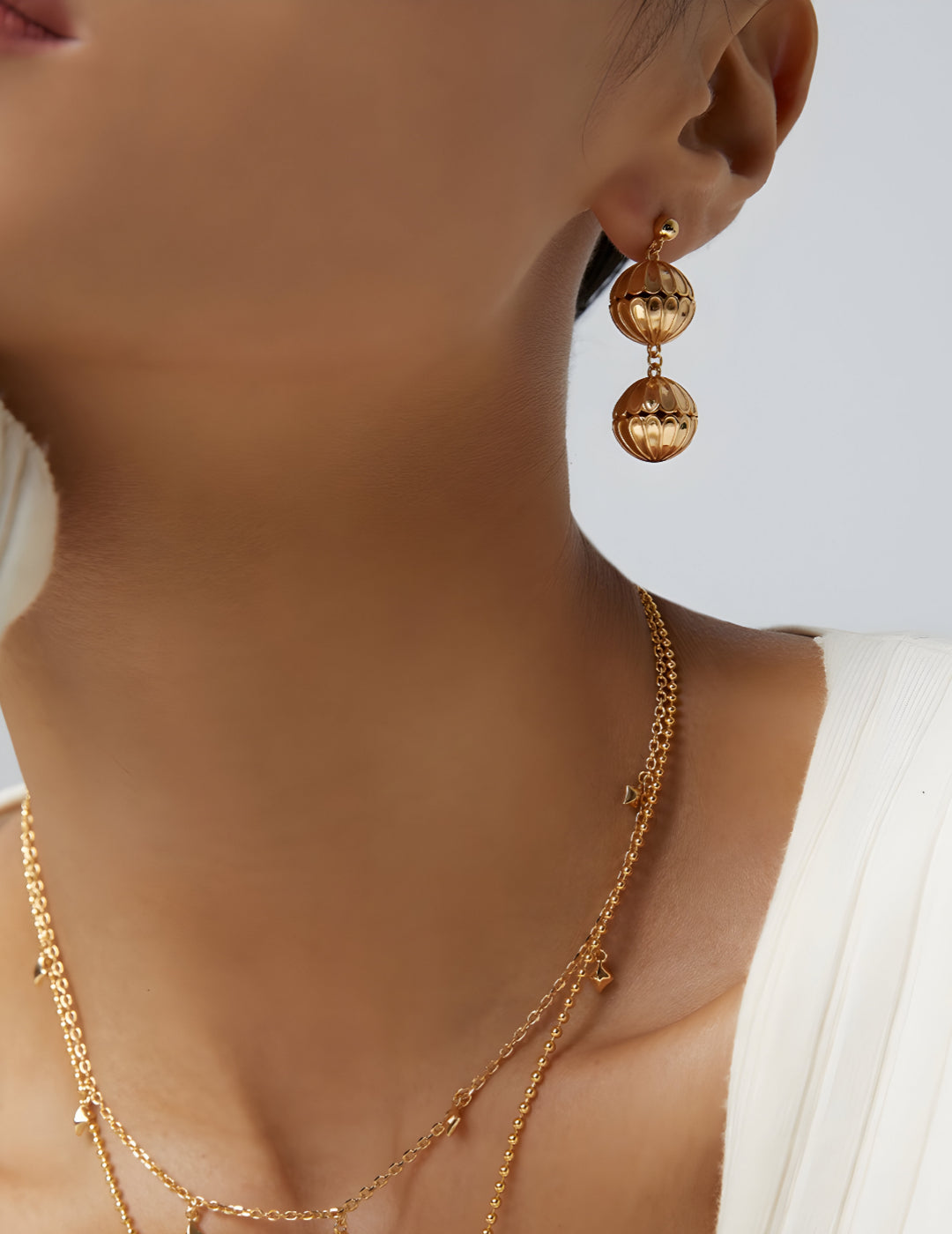 Embody Festive Glamour in Every Glance  - S925 Sterling Silver with 18K Gold Vermeil- Add a touch of elegance to your holiday outfit