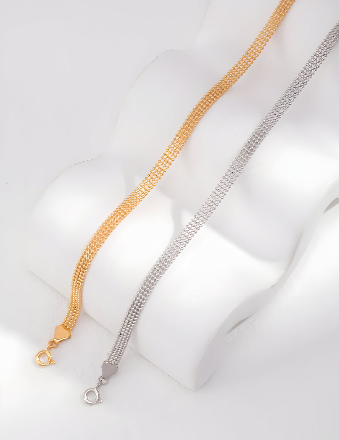 Timeless & Classic elegance adjustable necklace - S925 sterling pure silver - 18K Gold Vermeil