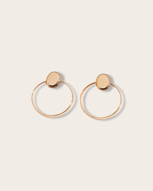 Adaptable Elegance - Stud and Earrings - S925 Sterling Silver with 18K Gold Vermeil Earrings - simple and elegant design