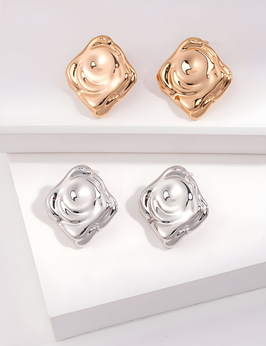 Capture the essence of nature - S925 Sterling Silver with 18K Gold Vermeil Earrings - create enchanting ripples - graceful movement of droplets