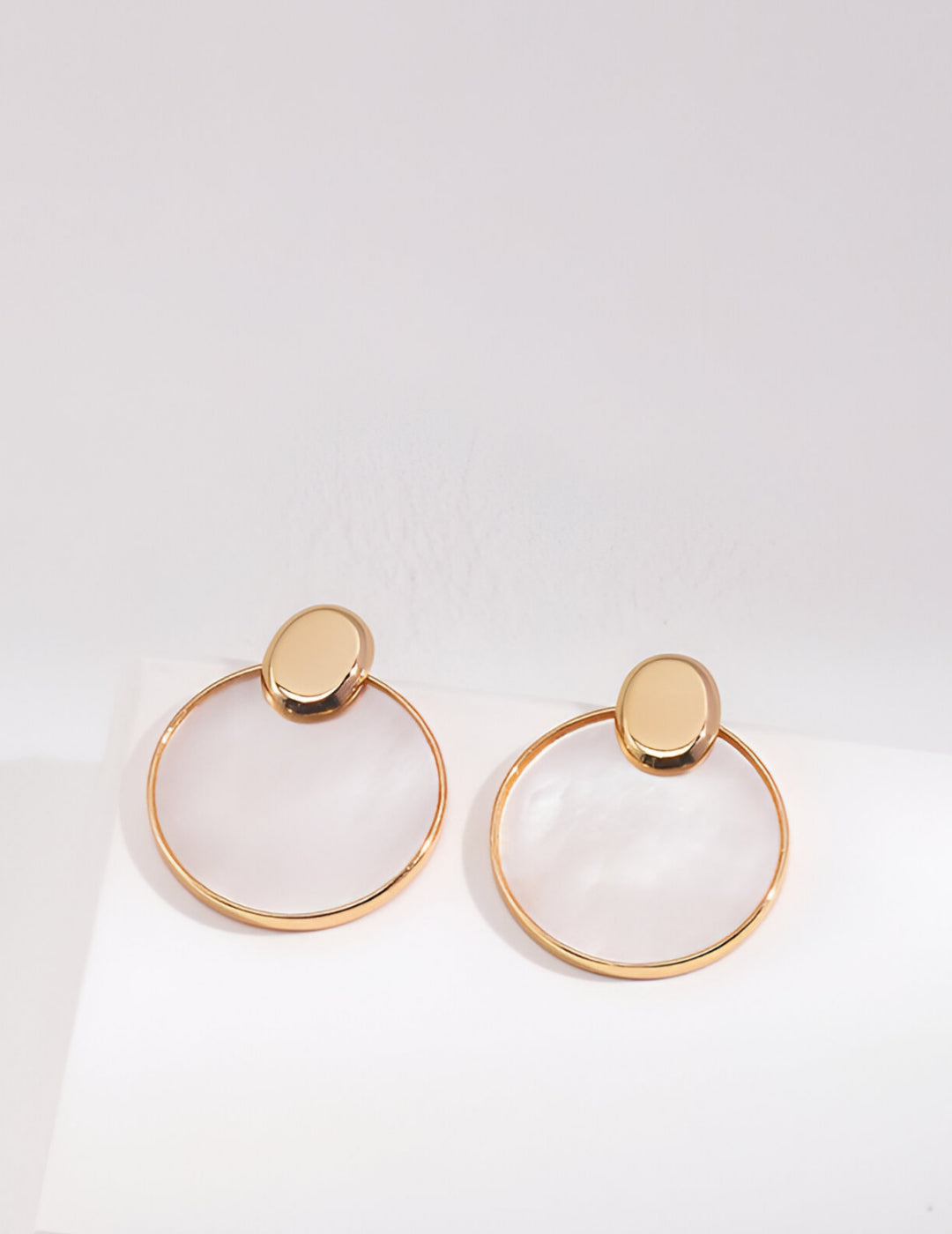 Adaptable Elegance - Stud and Earrings - S925 Sterling Silver with 18K Gold Vermeil Earrings - simple and elegant design