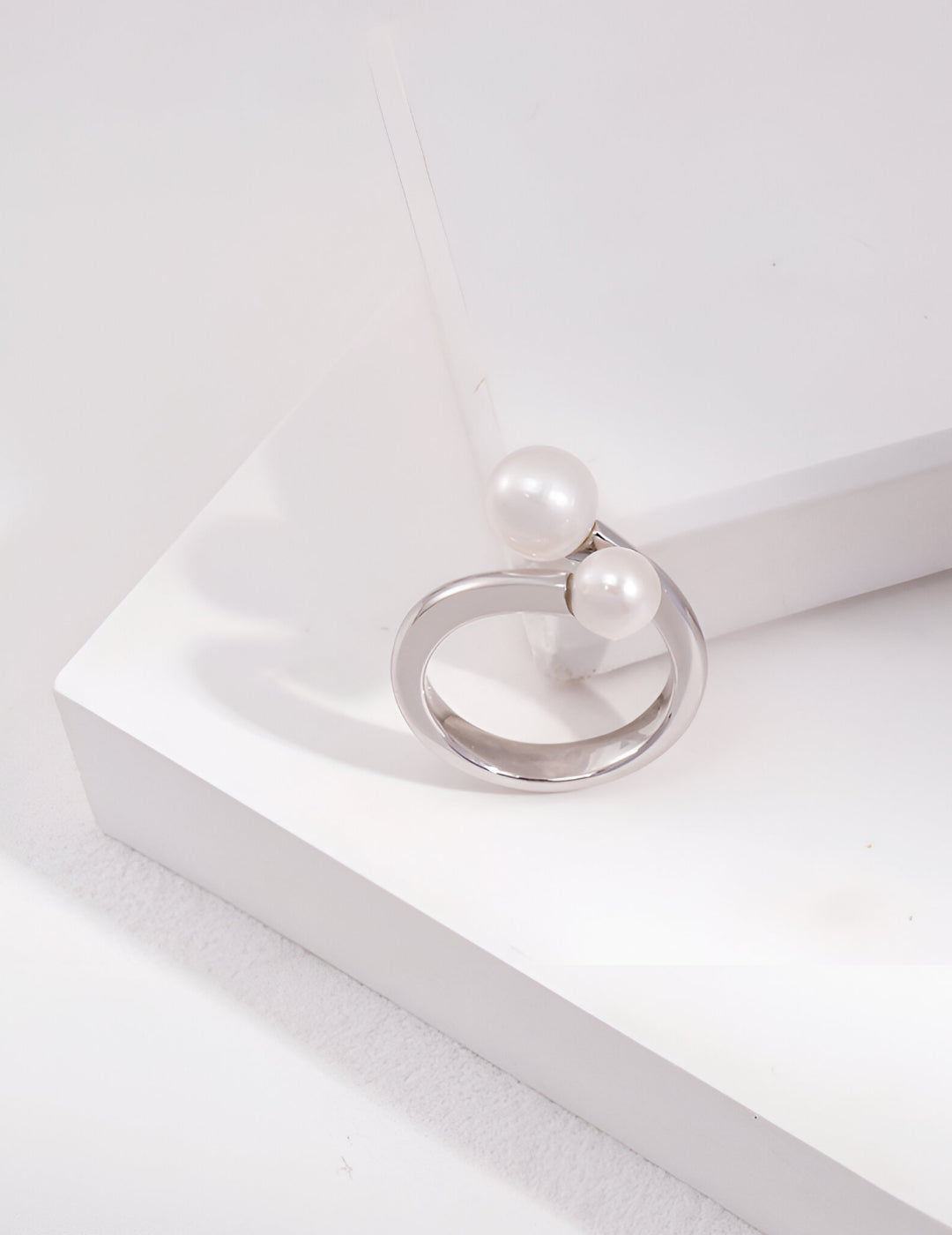 Sterling Silver Pearl Ring - Pearl Luminance Gold Ring - S925 Sterling Silver with 18K Gold Vermeil  Ring - Elevate any outfit and add a touch of sophistication