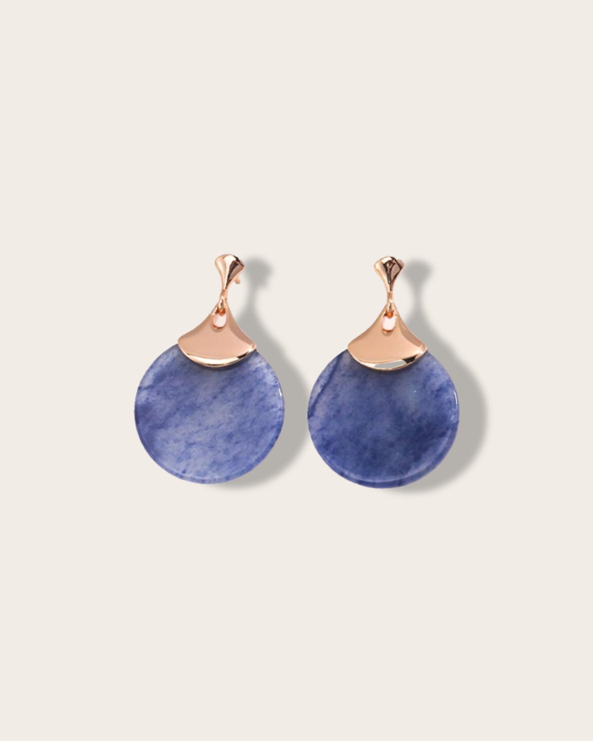 Serenity in Blue - Sterling Silver Dongling Jade Earrings - S925 sterling pure silver - 18K Gold Vermeil