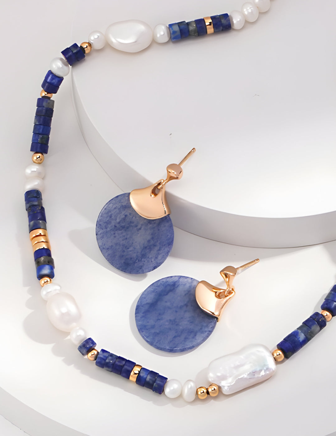Serenity in Blue - Sterling Silver Dongling Jade Earrings - S925 sterling pure silver - 18K Gold Vermeil