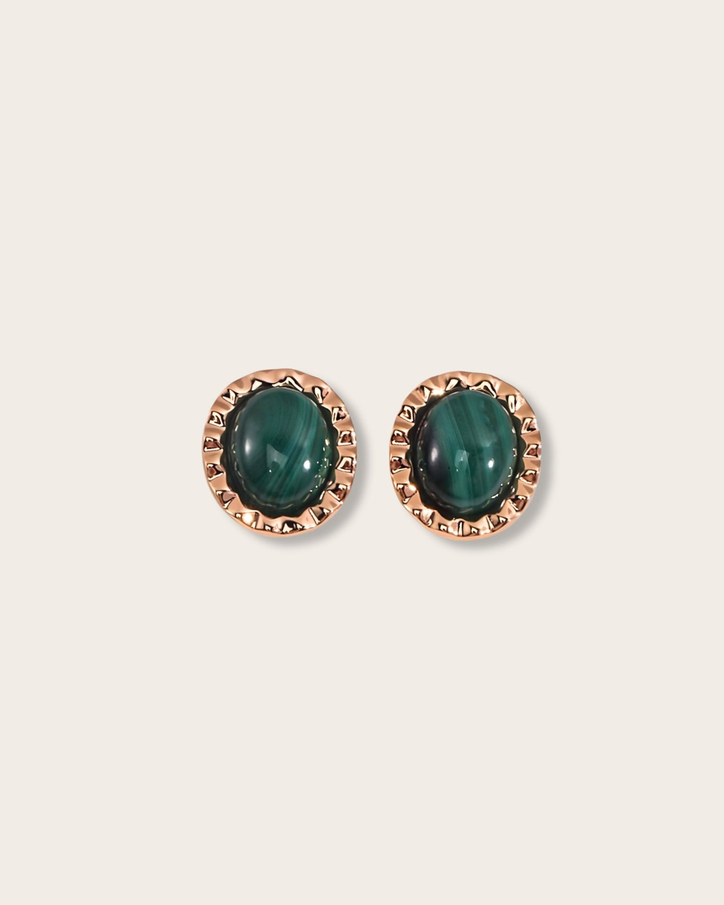 Natural Malachite Gemstone Earrings - Connected with nature and the heart chakra - Symbolizing renewal and revitalization- S925 Sterling Silver with 18K Gold Vermeil - Experience a deep sense of love, compassion, and emotional healing
