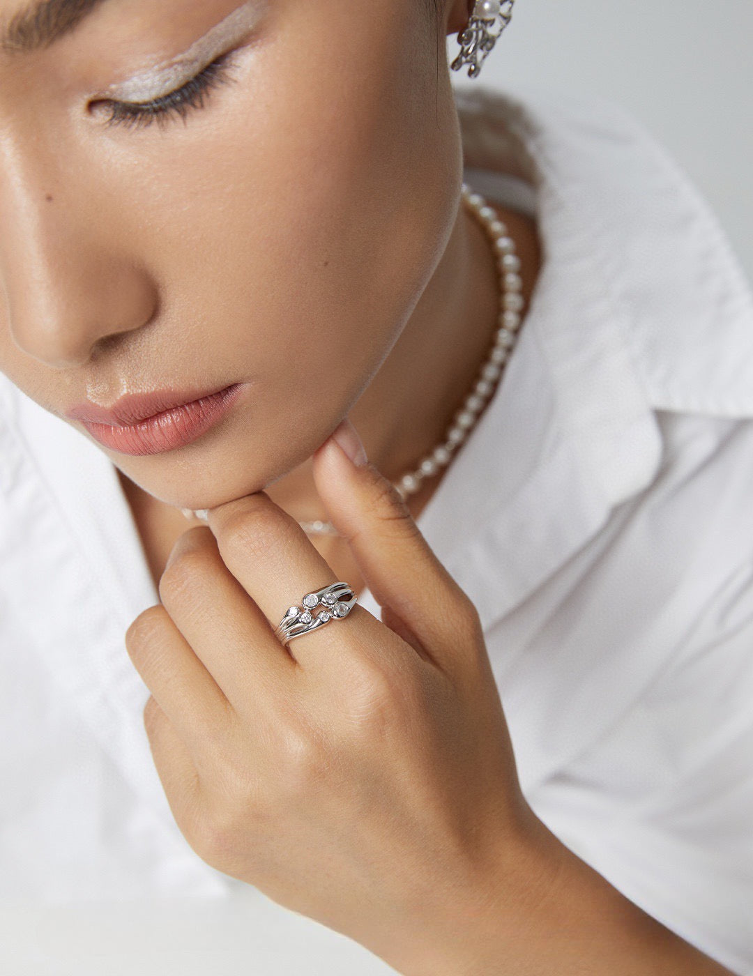 Gold and Silver Ring - Embedded with Shining Sparkling Zircon - S925 Sterling Silver with 18K Gold Vermeil  - Embrace your Inner Glamorous and Brilliance