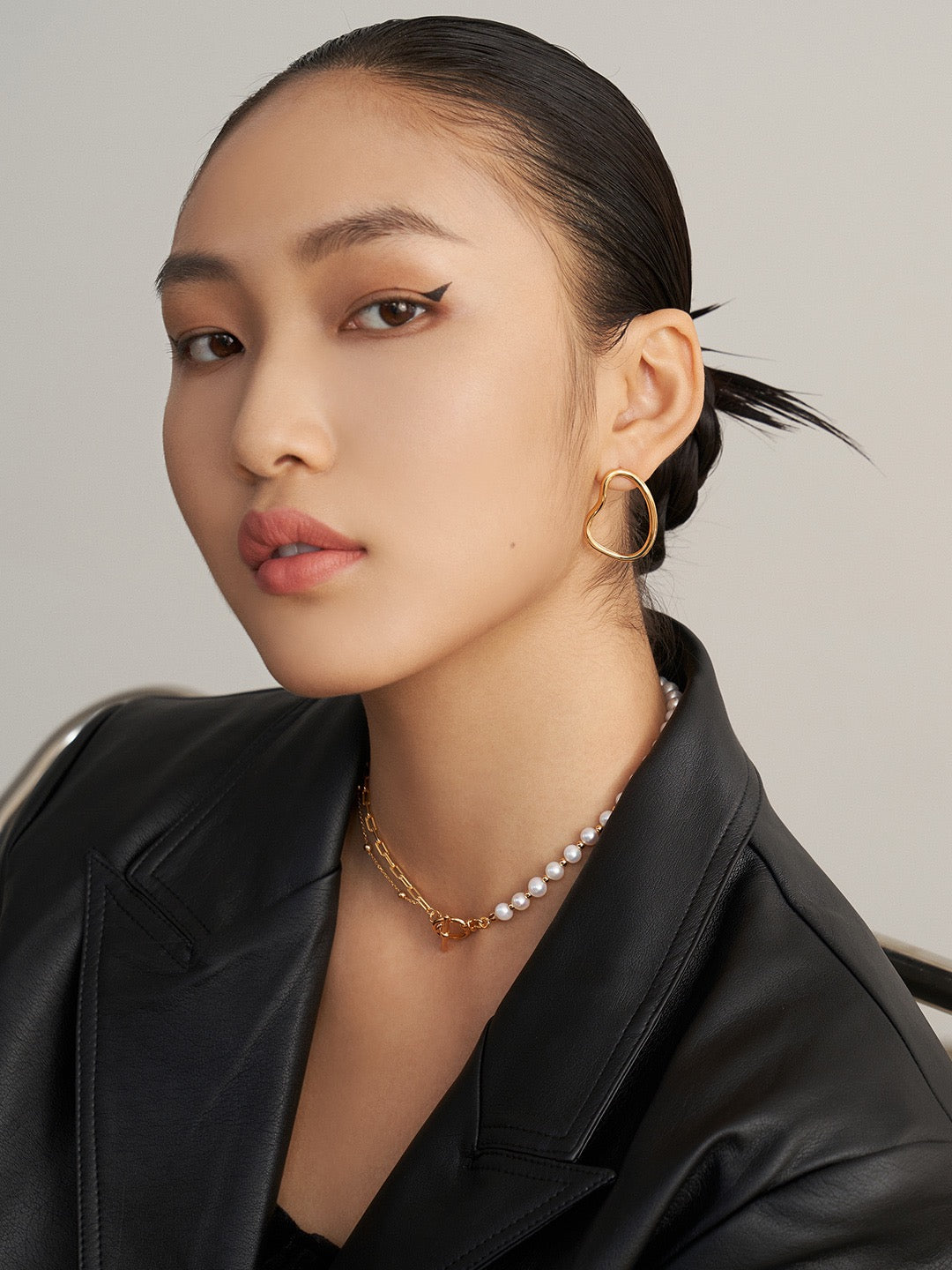 Earrings showcase a striking negative vs positive space design - Elevate your style with Balance in Asymmetry Earrings and embrace the art of unconventional elegance  - S925 Sterling Silver