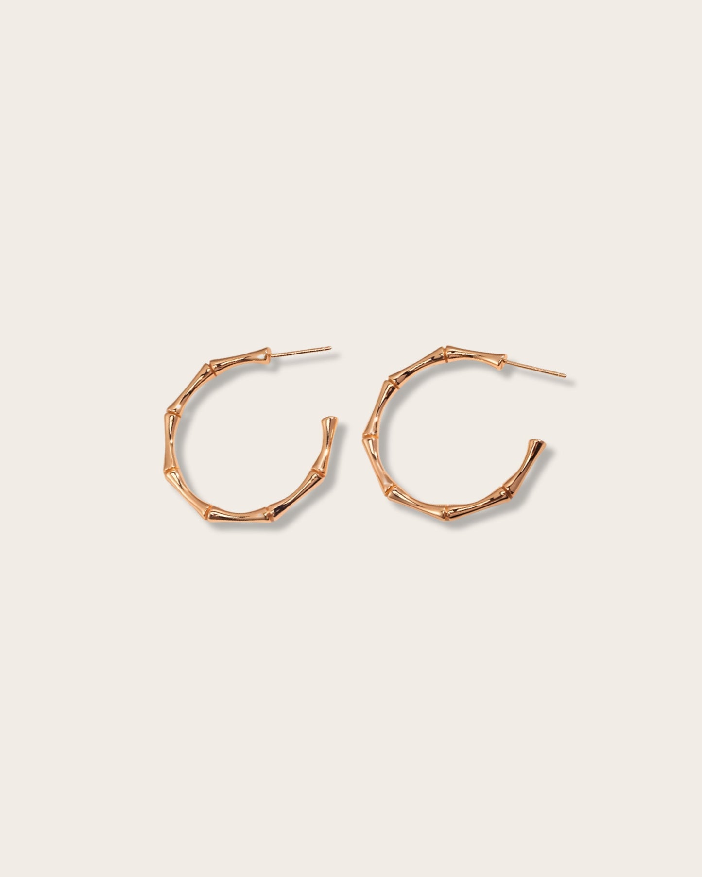 Crafted with love, this necklace features a beautiful Bamboo Knot design - Hoop Earrings - S925 Sterling Silver with 18K Gold Vermeil - Graceful Orchid Elegance - Timeless design and radiant charm are perfect for any occasion