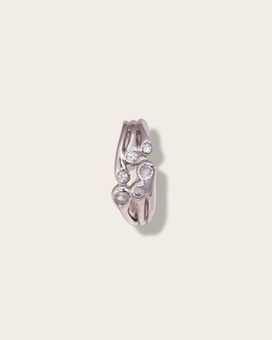 Gold and Silver Ring - Embedded with Shining Sparkling Zircon - S925 Sterling Silver with 18K Gold Vermeil  - Embrace your Inner Glamorous and Brilliance