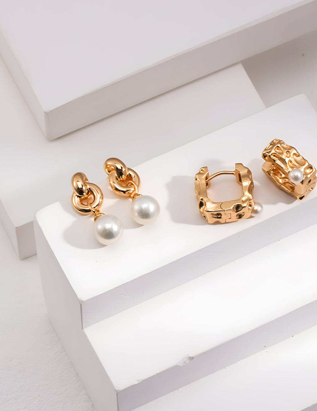 Intertwined Elegance Pearl Earrings - S925 Sterling Silver with 18K Gold Vermeil- Pearl Luminance - Experience the benefits of these exquisite earrings - elegance, durability, and a radiant glow - Let your inner beauty shine through