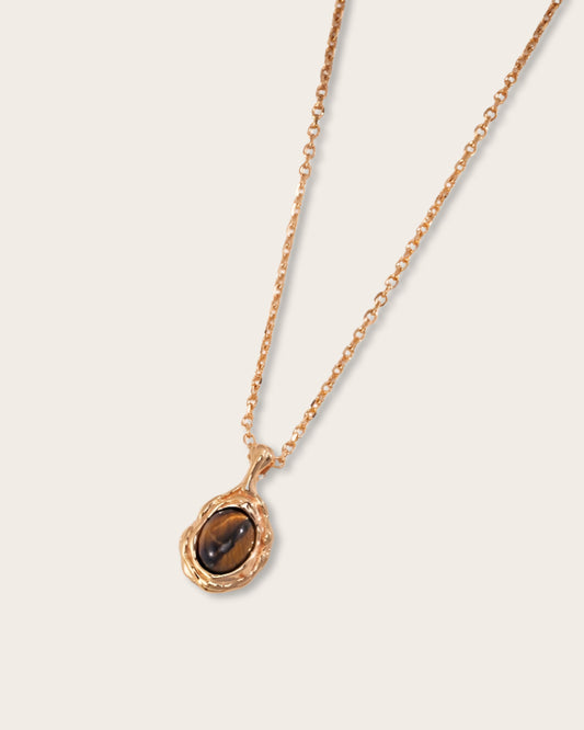 Luxe Necklace  - S925 sterling pure silver - 18K gold Vermeil- adorned with majestic Tiger's Eye gemstones that capture every gaze - Elevate your style with a touch of exotic allure. Embrace beauty and confidence, effortlessly