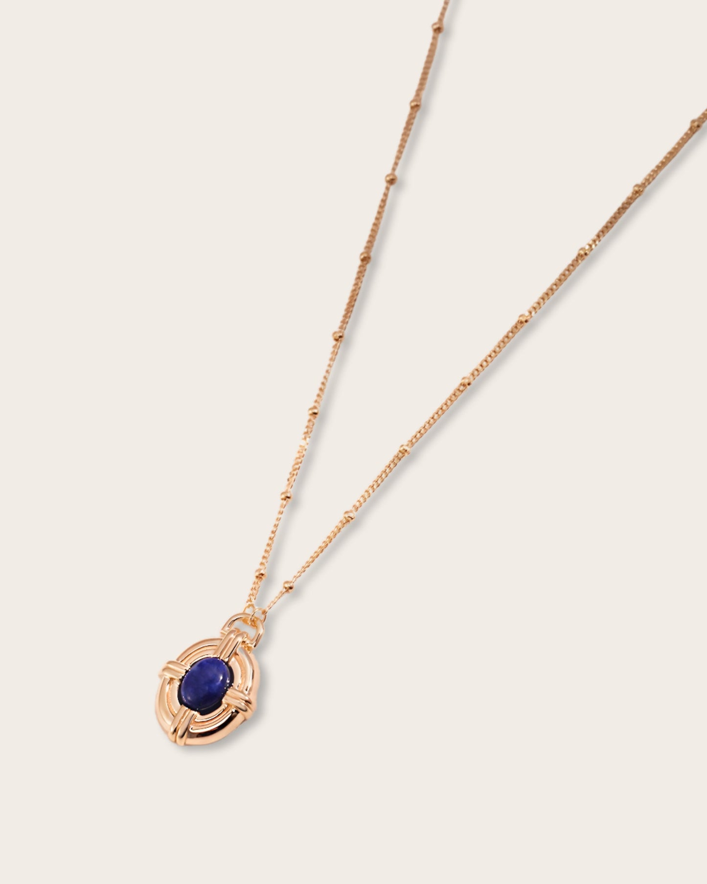 Lustrous Blue Lapis Lazuli Necklace - S925 Sterling Silver with 18K Gold Vermeil - Natural Blue Lapis Lazuli
