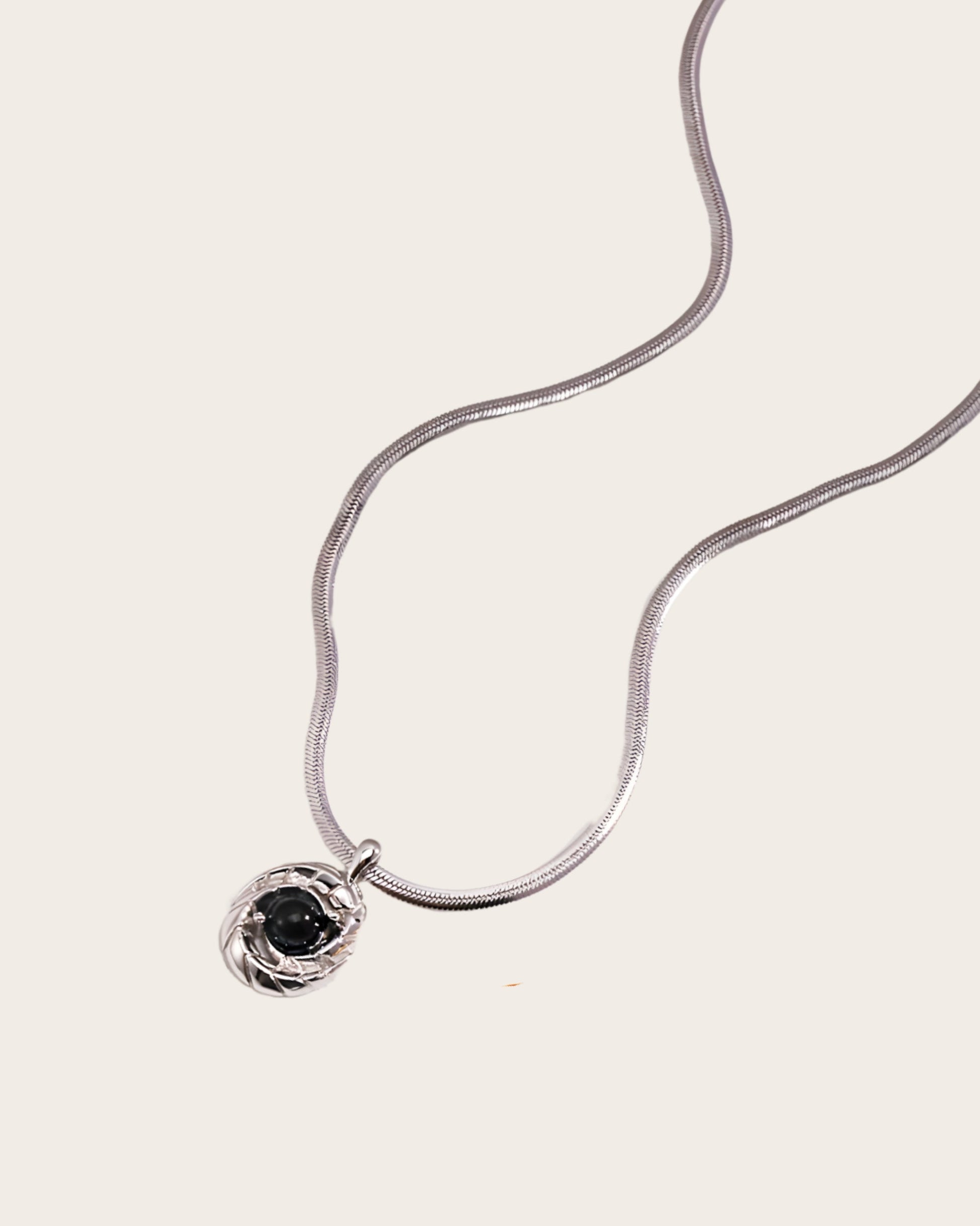 Vintage Gold Necklace with Black Agate Gemstone and Tiger’s Eye Stone - S925 Sterling Silver with 18K Gold Vermeil - Delicate Charisma