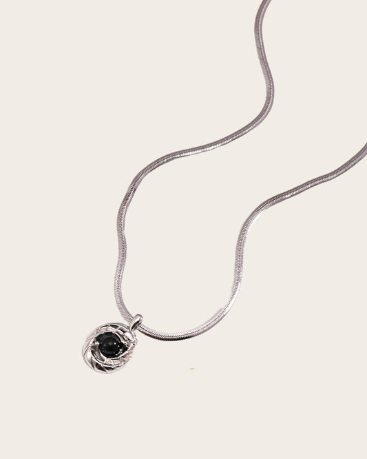 Vintage Gold Necklace with Black Agate Gemstone and Tiger’s Eye Stone - S925 Sterling Silver with 18K Gold Vermeil - Delicate Charisma