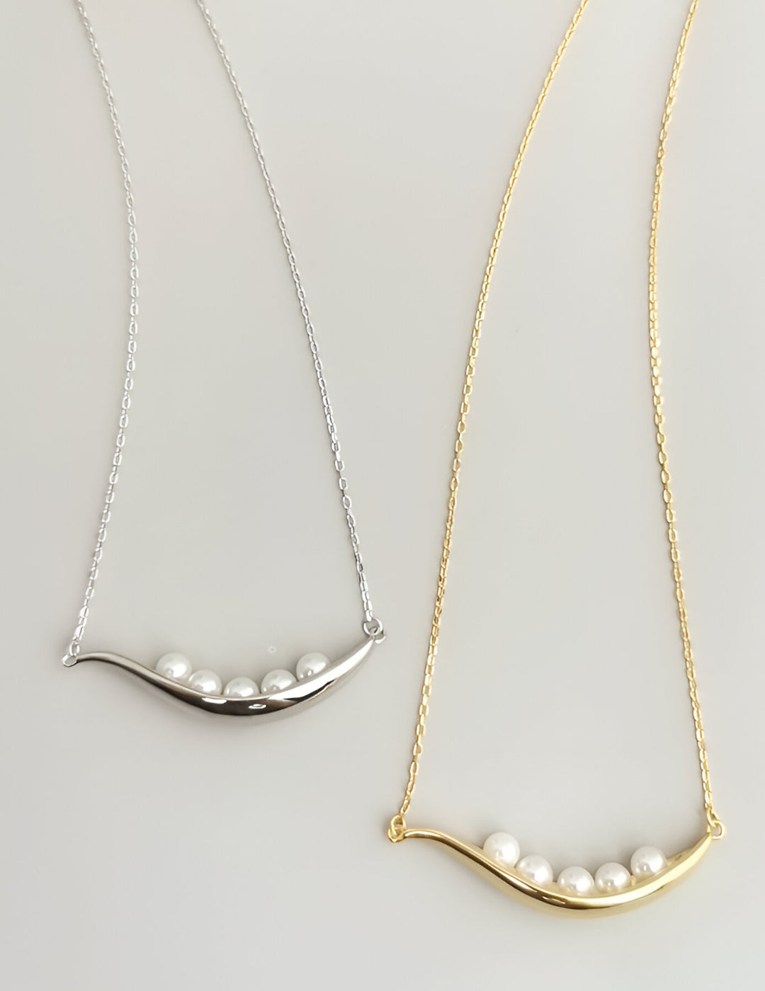 Boat-Inspired Necklace with Lustrous Pearls - S925 Sterling Silver with 18K Gold Vermeil  - Pearl Luminance - Feel the gentle ocean breeze with every wear
