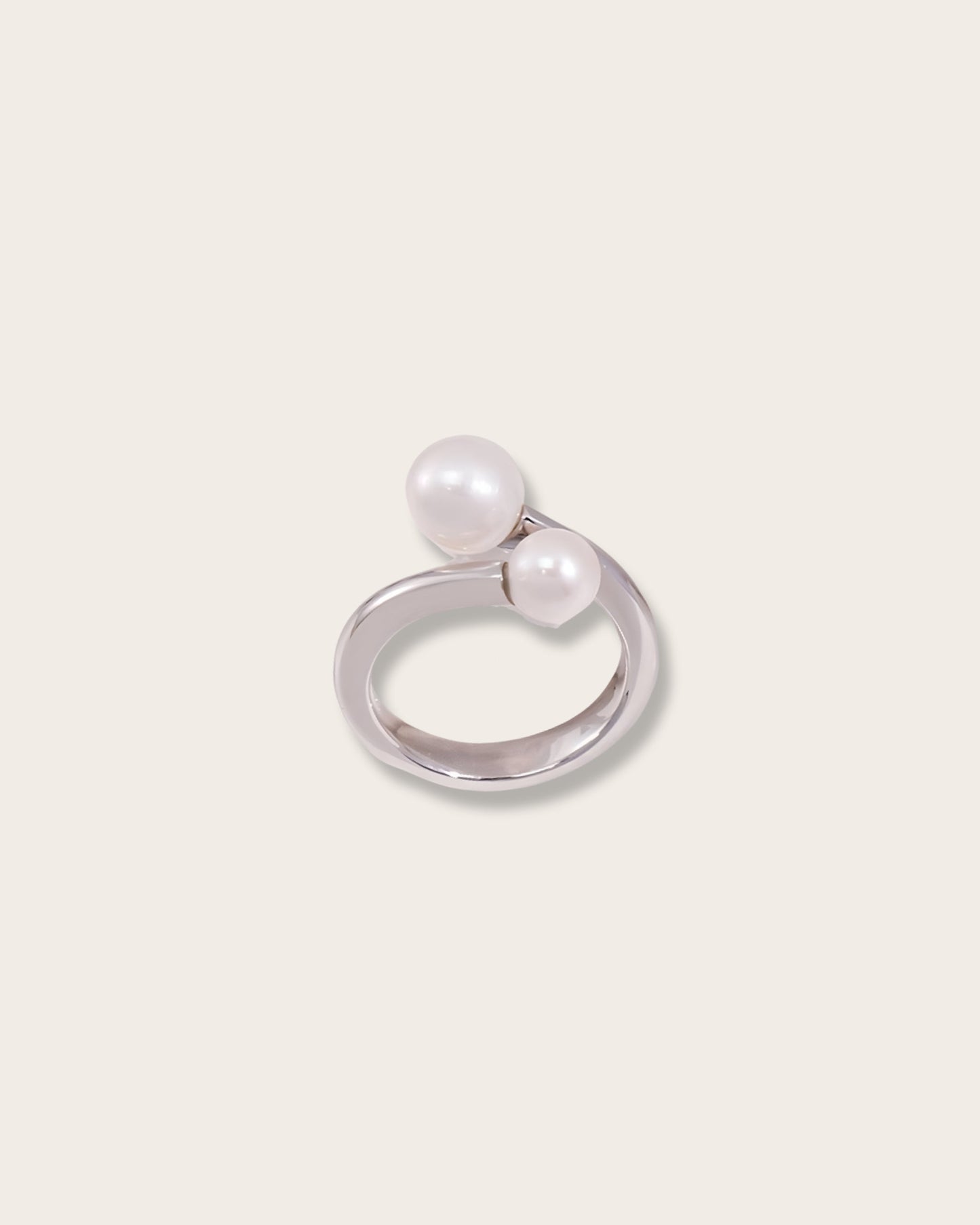 Sterling Silver Pearl Ring - Pearl Luminance Gold Ring - S925 Sterling Silver with 18K Gold Vermeil  Ring - Elevate any outfit and add a touch of sophistication