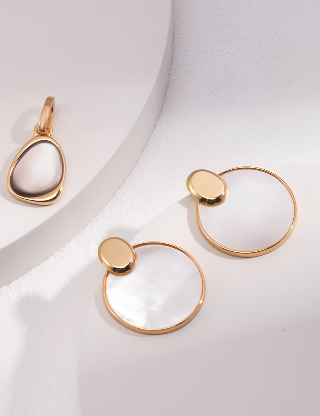Adaptable Elegance - Stud and Earrings - S925 Sterling Silver with 18K Gold Vermeil Earrings - simple and elegant design