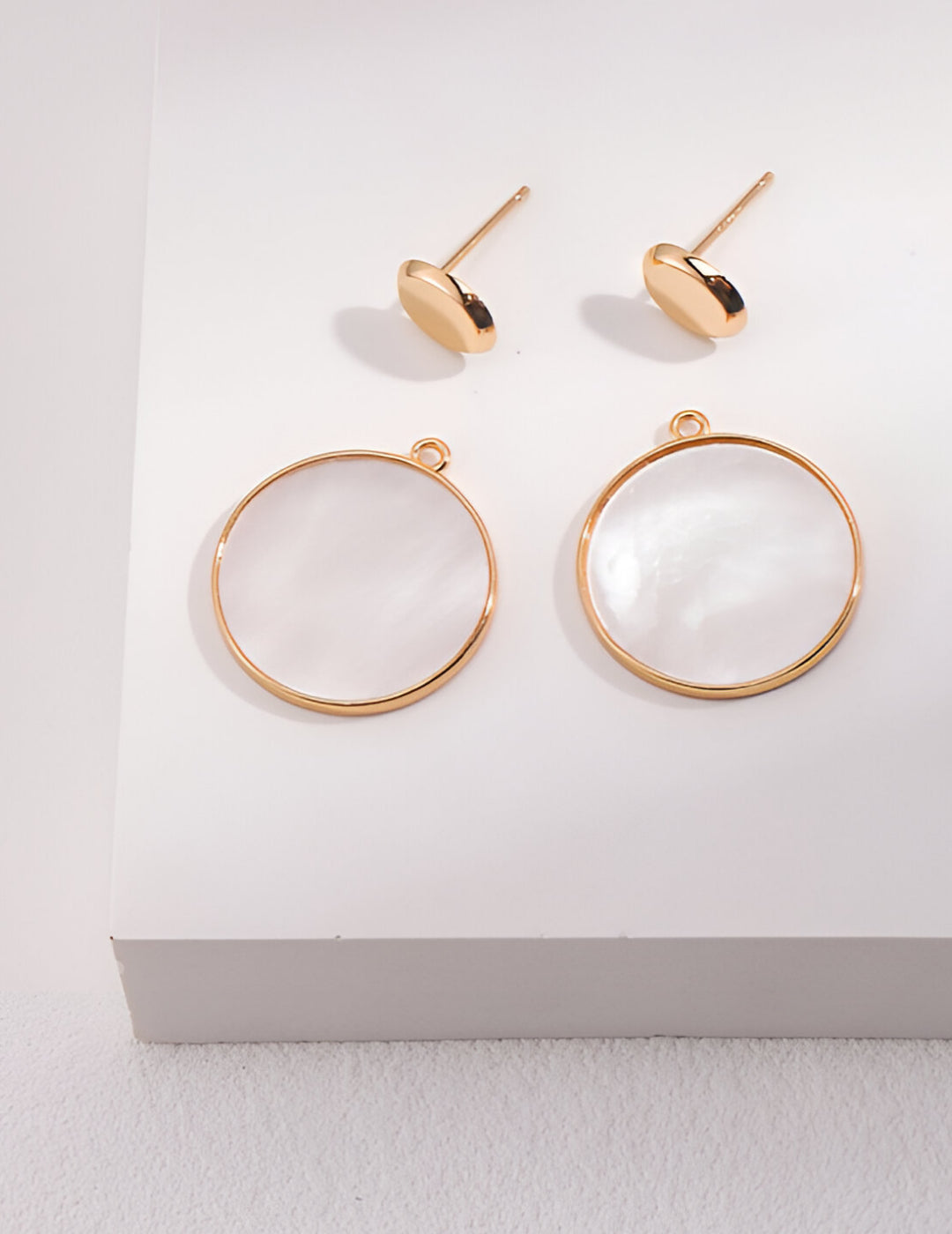 Adaptable Elegance - Stud and Earrings - S925 Sterling Silver with 18K Gold Vermeil Earrings - simple and elegant design