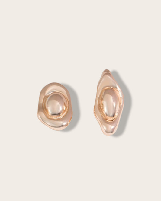 Unconventional Shapes Charming Asymmetric stud earrings - S925 sterling silver - 18K Gold Vermeil