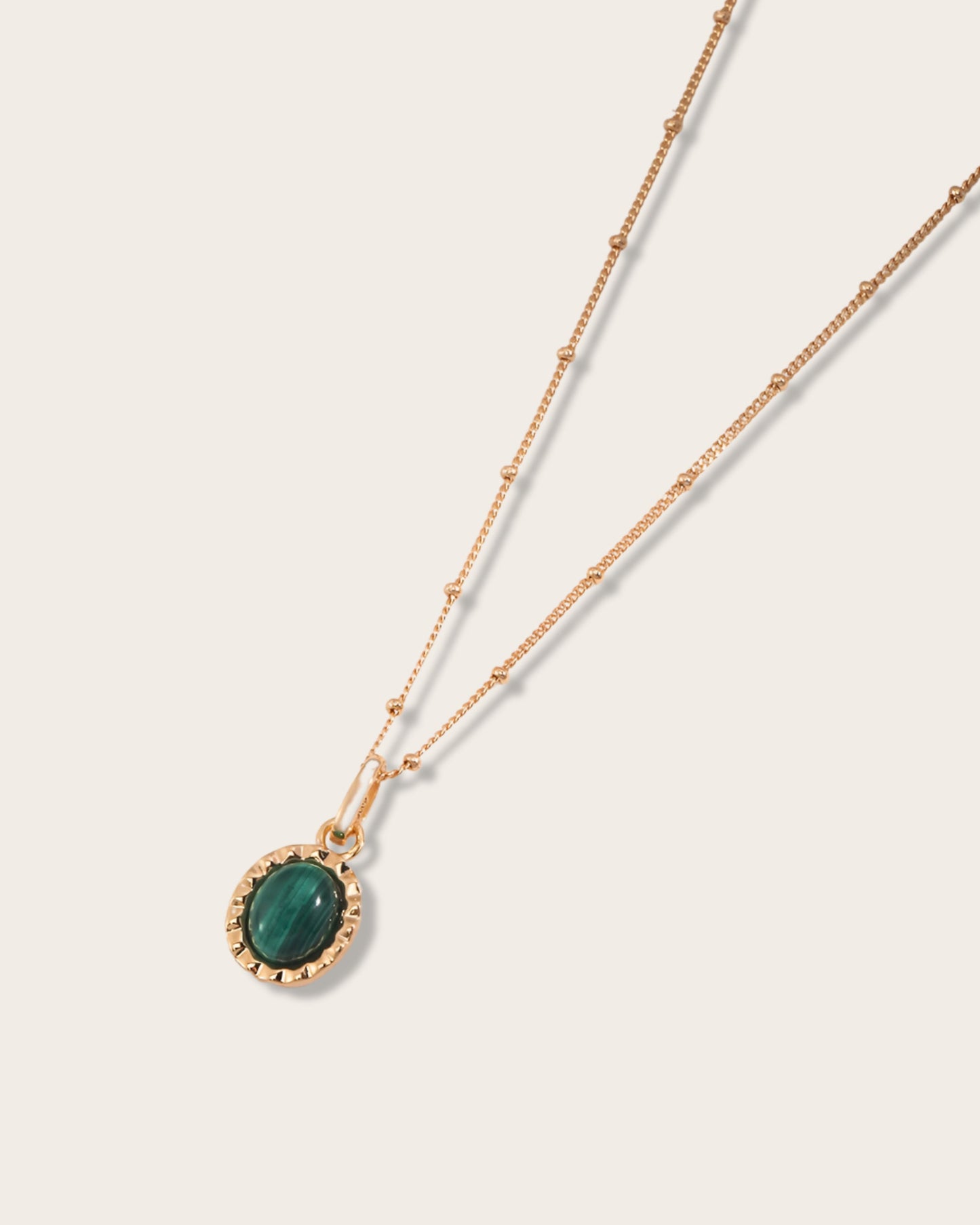 Natural Malachite Gemstone Necklace - Connected with nature and the heart chakra - Symbolizing renewal and revitalization- S925 Sterling Silver with 18K Gold Vermeil - Experience a deep sense of love, compassion, and emotional healing