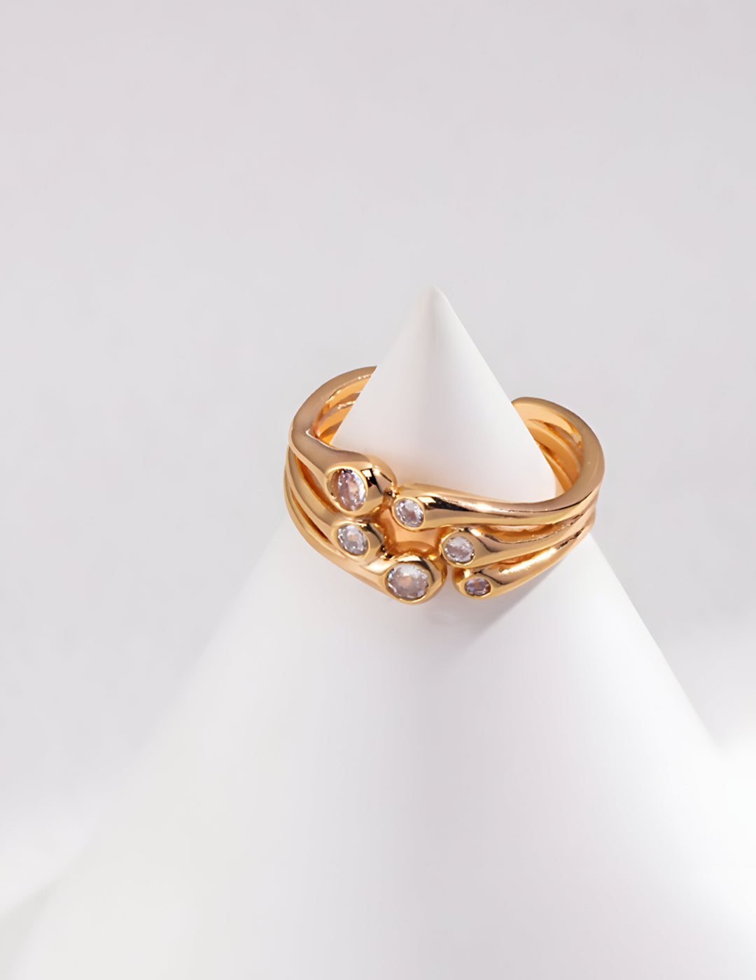 Gold and Silver Ring - Embedded with Shining Sparkling Zircon - S925 Sterling Silver with 18K Gold Vermeil  - Embrace your Inner Glamorous and Brilliance